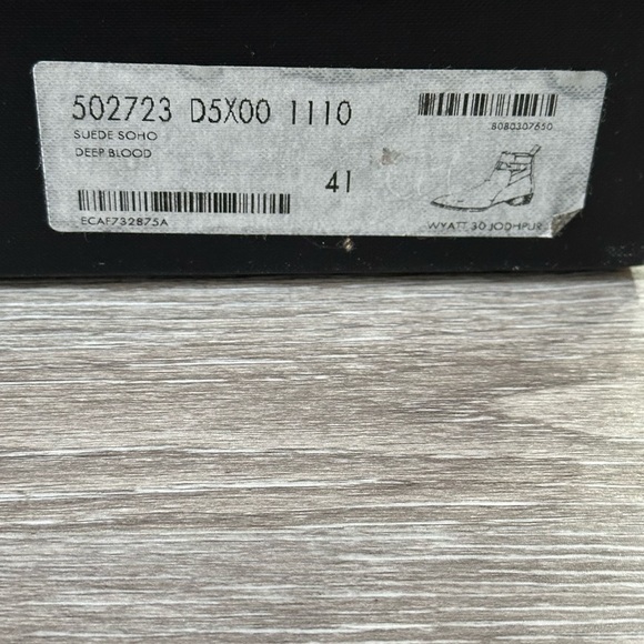 SAINT LAURENT WYATT JODHPUR DEEP BLOOD SUEDE BOOTS - Picture 12 of 12